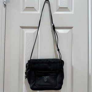Marc Jacobs Black Leather Mini Crossbody Bag – Adjustable Strap